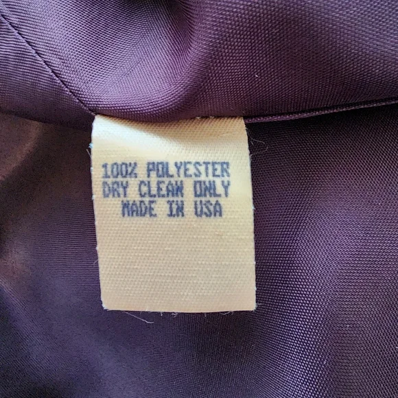 DW3 dress v-neck purple formal party lined side zip back slit sleeveless USA - Picture 10 of 11